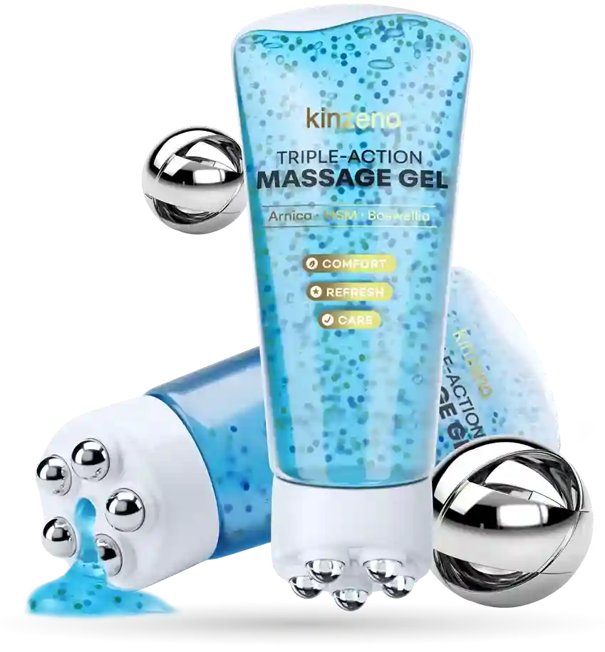 Kinzeno Magnetic Gel Roller – Triple-Action Botanical Relief, 5 Neodymium Magnets, 20+ Natural Ingredients