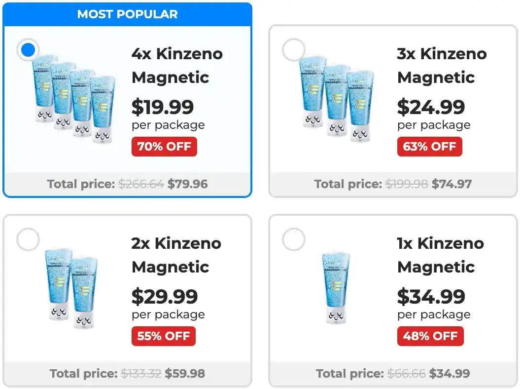 Kinzeno Magnetic Gel Roller Pricing – Available Packages